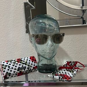 Dolce & Gabbana Sunglasses Grey Smoke Lens Square Frame w/ Case